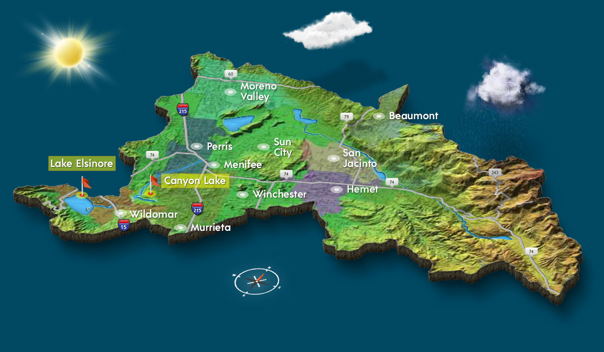 Map of the San Jacinto Watershed including Lake Elsinore and Canyon Lake